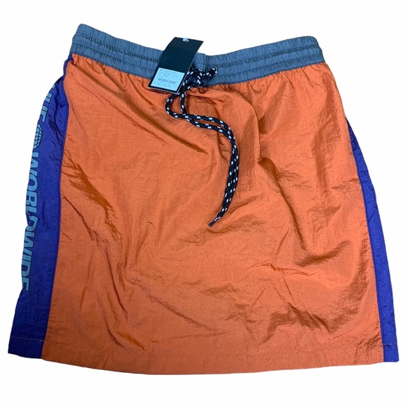 HUF Worldwide Orange Nystrom Mini Skirt NWT WMNS M - Picture 1 of 8